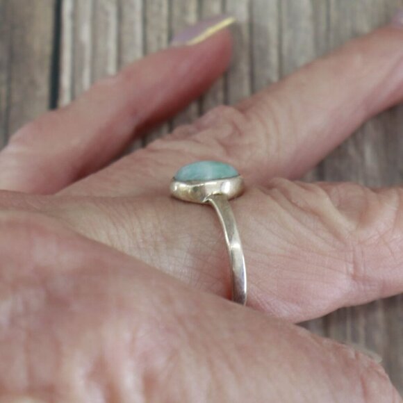 Mesa Ring Larimar Womens Silver Boho Bohemian Gypsy Dainty Gift  Present Holiday - Picture 2 of 15